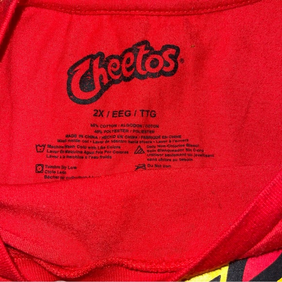 Cheetos Flaming Hots Cheetos Men’s Short Sleeve T-Shirt Red Size 2XL Graphic T - Picture 2 of 4